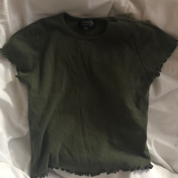 Green lettuce trim crop top from top shop - Picture 3 of 3